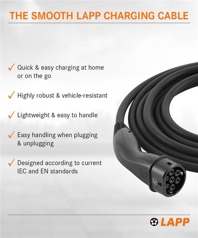 Type 2 Charging Cable, up to 11 kW, 7 m, black